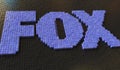 Toy bricks compose logo of FOX. Editorial conceptual 3d rendering