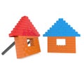 Toy bricks houses concept