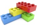 Toy bricks stacked in corner Royalty Free Stock Photo