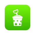 Toy bucket and shovel icon digital green Royalty Free Stock Photo