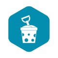 Toy bucket and shovel icon, simple style Royalty Free Stock Photo