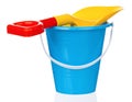 Toy bucket and spade Royalty Free Stock Photo