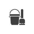 Toy bucket and spade vector icon Royalty Free Stock Photo