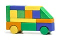 Toy Bus, Children Simple Jigsaw, Colors Wooden Car Royalty Free Stock Photo