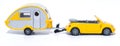 Toy Cabrio And Camper Royalty Free Stock Photo