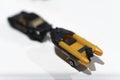 toy car with black and yellow trailer Royalty Free Stock Photo