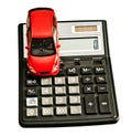 Toy car and calculator. Royalty Free Stock Photo