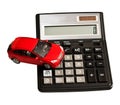 Toy car and calculator Royalty Free Stock Photo