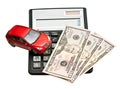 Toy car and calculator Royalty Free Stock Photo