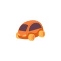 Toy car icon. kids mini auto, road transport for playing. Childrens automobile, little minicar. Flat vector illustration