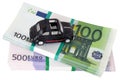 Toy car on money Royalty Free Stock Photo