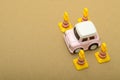 The toy car represents a beginner driver, practicing their skills in a controlled environment before taking to the road Royalty Free Stock Photo