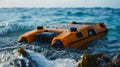 Toy Car Floating in Body of Water Royalty Free Stock Photo