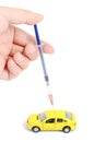 Toy car and syringe Royalty Free Stock Photo