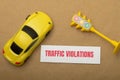 Toy Car and Traffic Violations: A Lesson in Road Safety Royalty Free Stock Photo