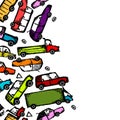 Toy cars collection, seamless pattern for your