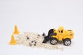 Toy cars are digging