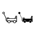 Toy cart line and glyph icon. Hand trolley vector illustration isolated on white. Cart outline style design, designed Royalty Free Stock Photo