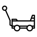 Toy cart line icon. Hand trolley vector illustration isolated on white. Cart outline style design, designed for web and Royalty Free Stock Photo