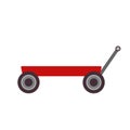 Toy cart vector illustration kid icon isolated art trolley wheel. Childhood card design wagon transportation pulling sign. Baby Royalty Free Stock Photo