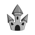 Toy castle icon, black monochrome style Royalty Free Stock Photo