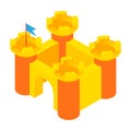 Toy castle icon, cartoon style Royalty Free Stock Photo