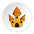 Toy castle icon, cartoon style Royalty Free Stock Photo