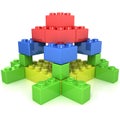 Toy for children, colorful castle construction. Front view