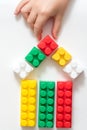 toy for children colorful constructor. concept of bright happy childhood