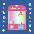 Toy claw machine with sweets