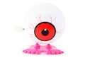 Toy clockwork white eye with pink legs