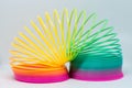 Toy colorful spring. Toy for children. Different colors. Plastic Royalty Free Stock Photo