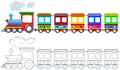Toy Colorful Train Coloring Page Isolated