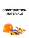 Toy construction helmet and tools over Royalty Free Stock Photo