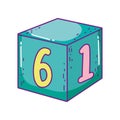 Toy cube number block learn icon