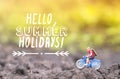 Toy cyclist ecotourism concept Royalty Free Stock Photo