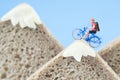 Toy cyclist ecotourism concept