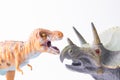 Toy dinosaur battle Royalty Free Stock Photo