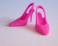 Toy doll pink high-heeled shoes