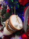 Toy Drum Christmas Ornament on Christmas Tree Royalty Free Stock Photo