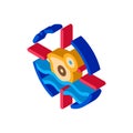 Toy duck shooting isometric icon vector illustration