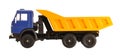 Toy dump truck collection scale model side view Royalty Free Stock Photo