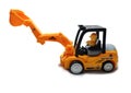 Toy Excavator Machine isolated on white background Royalty Free Stock Photo