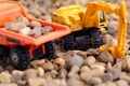 Toy excavator and tipper truck Royalty Free Stock Photo