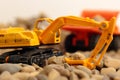 Toy excavator and tipper truck Royalty Free Stock Photo