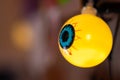 Toy eyeball lamp close-up. Figures for Halloween. Halloween decoration item