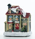 Toy fabulous Christmas house. Isolated on a white background Royalty Free Stock Photo