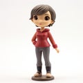 Vibrant Manga Style Female Figurine On White Background