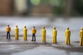 Toy Figures in Line: Symbol of Social Conformity and Diversity Royalty Free Stock Photo