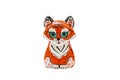 toy figurine tiger on white background